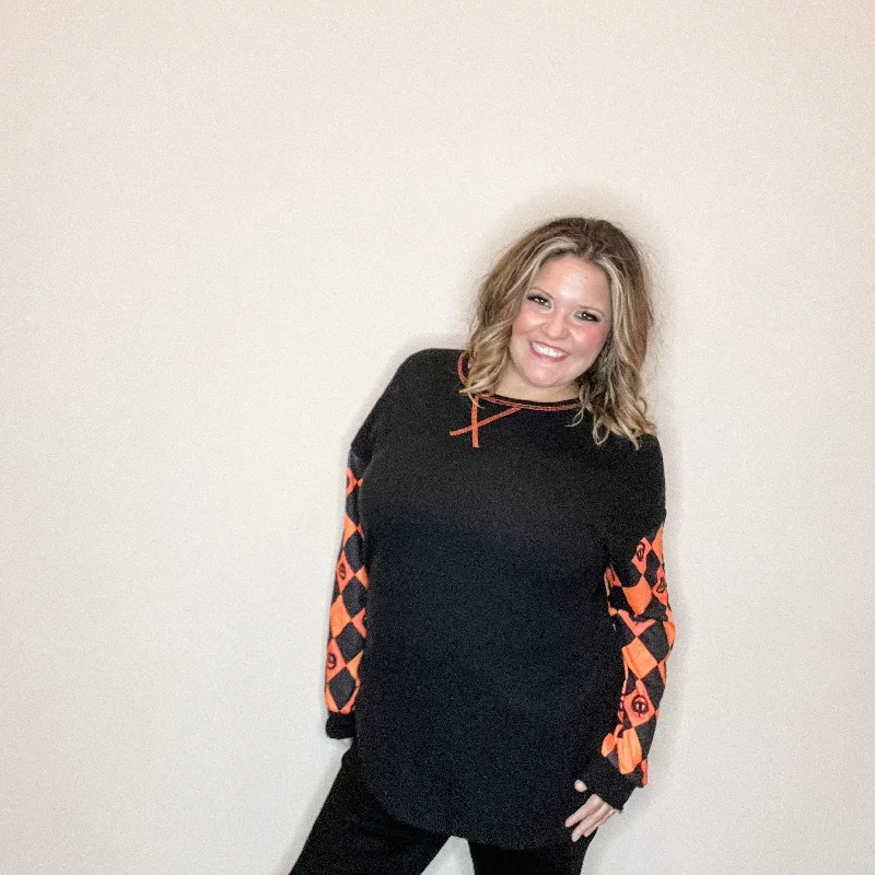 Jack O Lantern Long Sleeve Corded Top