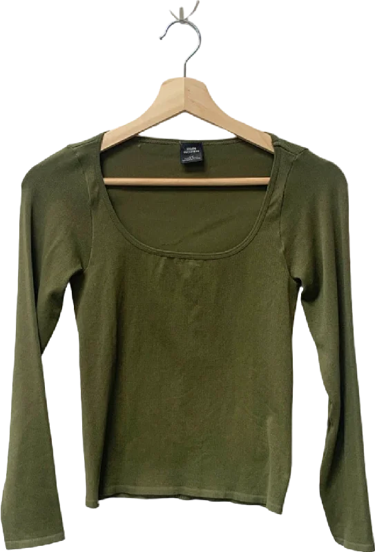 Urban Outfitters Olive Green Ribbed Long Sleeve Top L