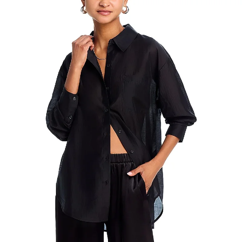 WAYF Womens Collar Long Sleeve Button-Down Top