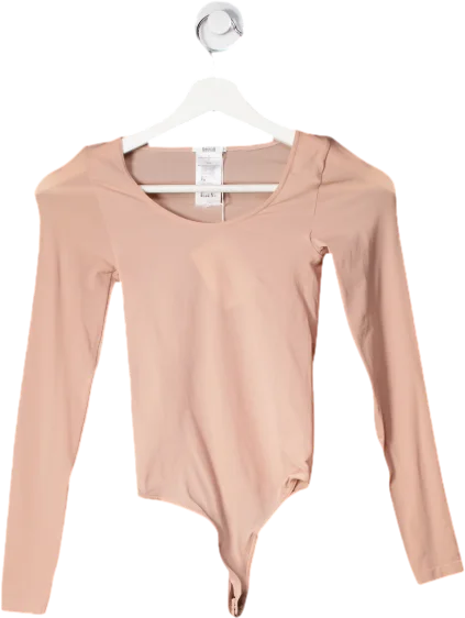 Wolford Nude Long Sleeve String Bodysuit - Rose Tan UK S